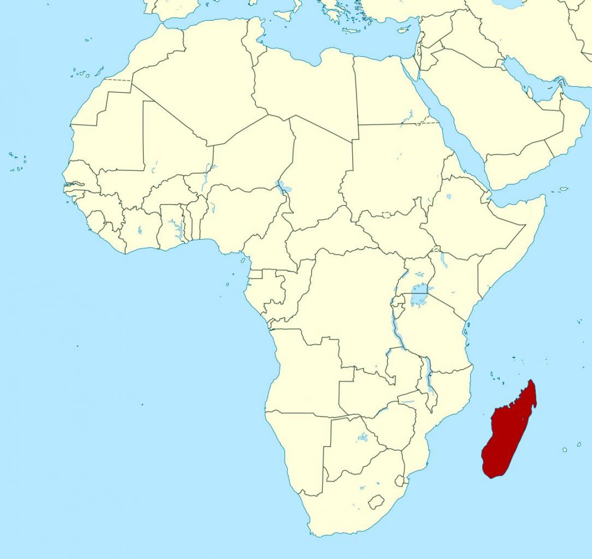 Мадагаскар на карті Африки