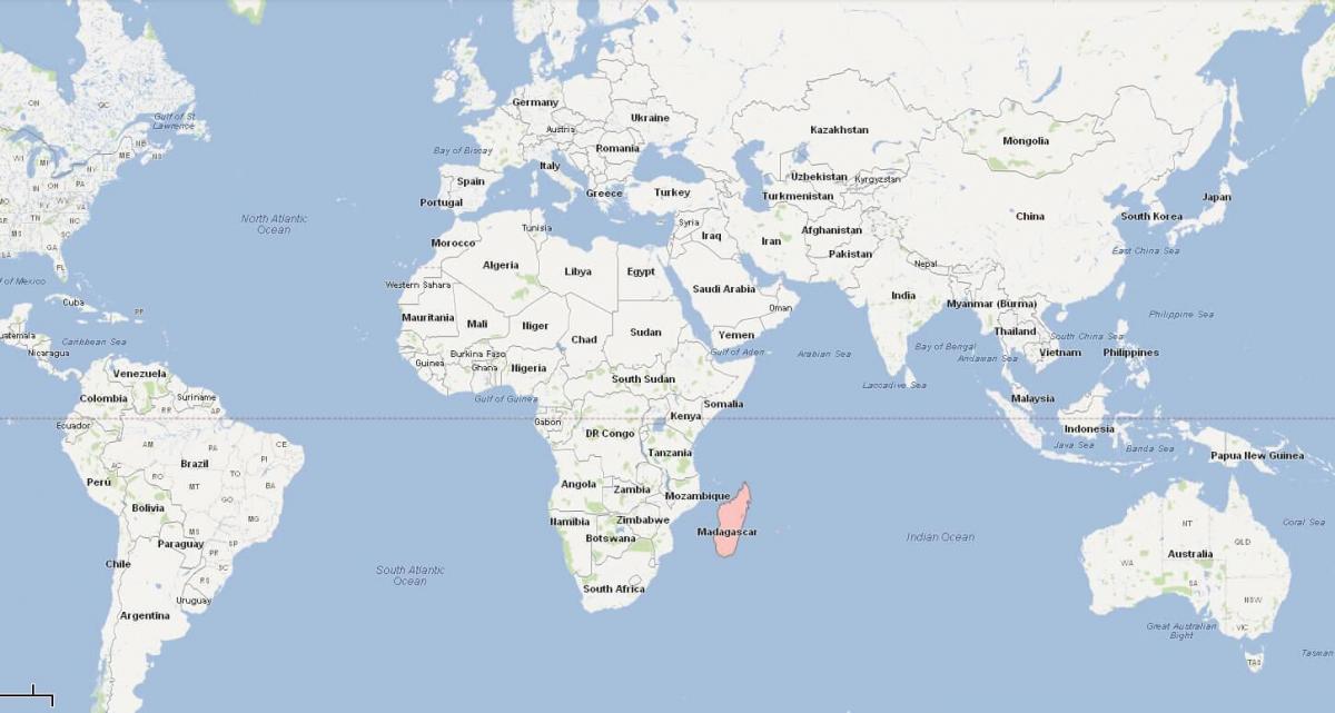 карта світу, показує Мадагаскар