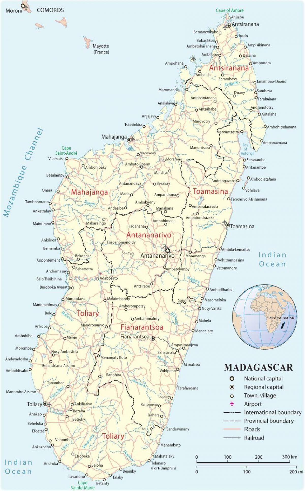 карта Мадагаскару аеропортів