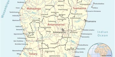 Карта Мадагаскару аеропортів