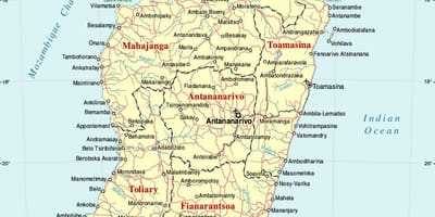 Карта Мадагаскару з містами