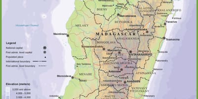 Карта фізична карта Мадагаскар